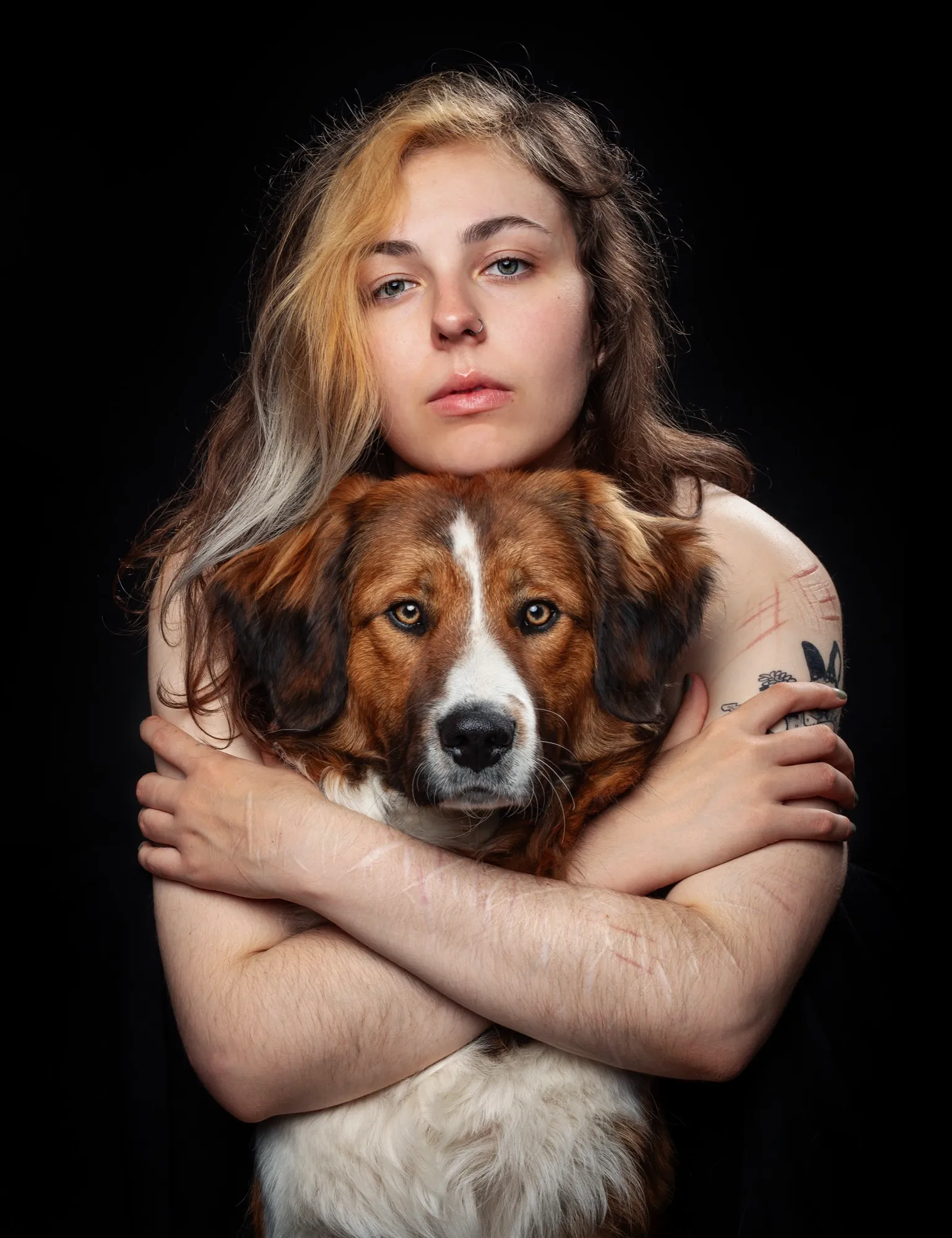 Photograph of a studio portrait by Virginie Deronchêne, portrait photographer in Walloon Brabant