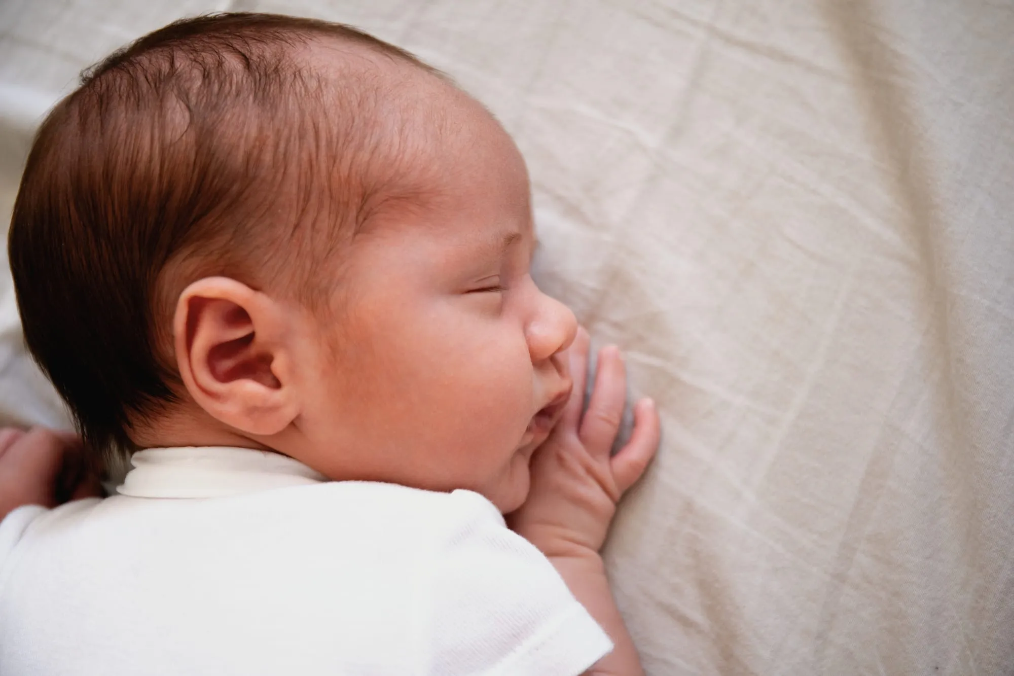 Photograph of a newborn session by Virginie Deronchêne, portrait photographer in Walloon Brabant